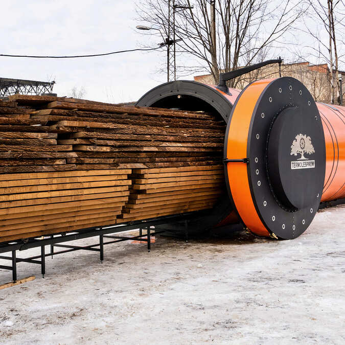 Equipment for wood heat treatment
